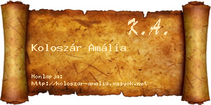 Koloszár Amália névjegykártya