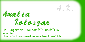 amalia koloszar business card